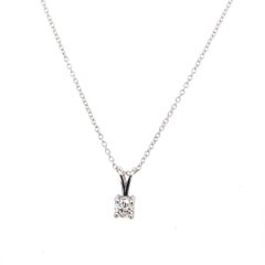 0.18ct Round Brilliant Cut Diamond Pendant with Chain in 18ct White Gold
