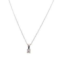 0.18ct Round Brilliant Cut Diamond Pendant with Chain in 18ct White Gold