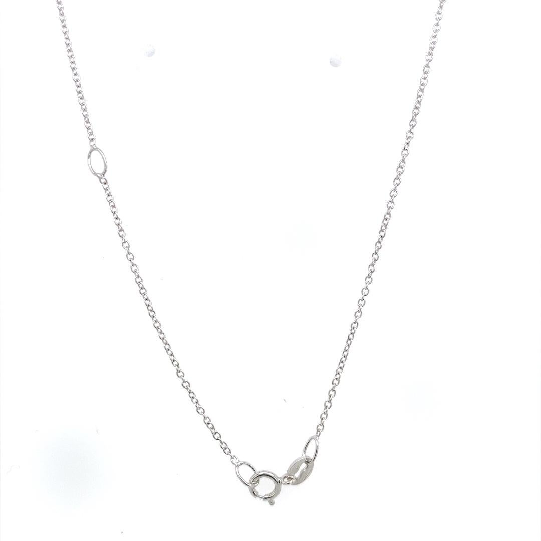 Round Cut 0.18ct Round Brilliant Cut Diamond Pendant with Chain in 18ct White Gold For Sale