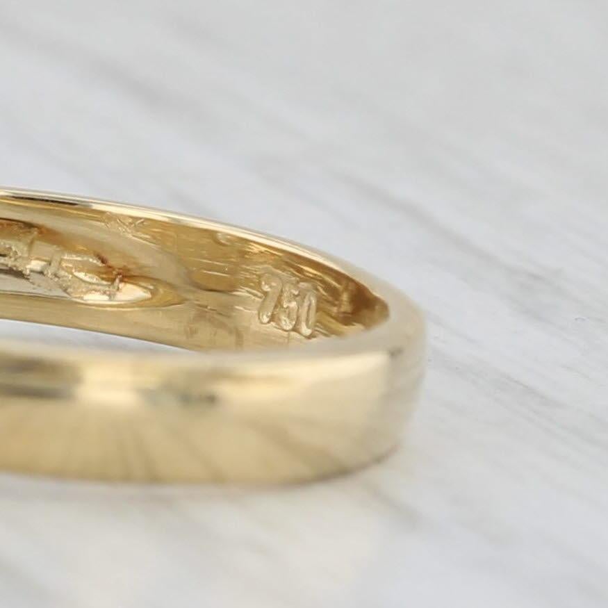 Bague solitaire en or jaune 18 carats avec diamant rond de 0,18 carat, taille 4 Unisexe en vente