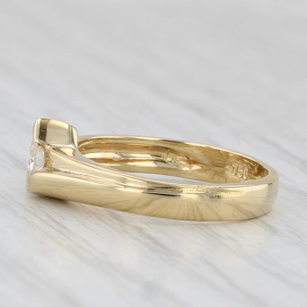 Bague solitaire en or jaune 18 carats avec diamant rond de 0,18 carat, taille 4 en vente 2
