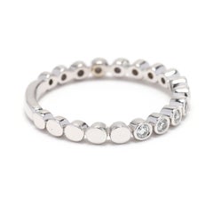0.18ctw Diamond Circles Band Ring, 14k White Gold, Ring Size 5.5