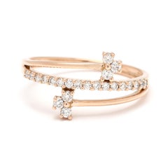 0.18ctw Diamond Crossover Ring, 18k Yellow Gold, Ring Size 5.75