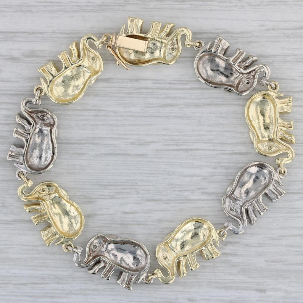 14k gold elephant bracelet