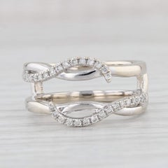 0.18ctw Diamond Ring Jacket 14k White Gold Guard Wrap Size 6.75 Wedding Band