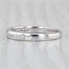 0.18ctw Diamond Wedding Band 14k White Gold Size 8 Stackable Anniversary Ring