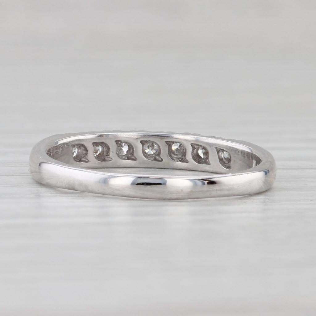 0.18ctw Diamante Alianza Oro Blanco 14k Tamaño 8.5 Apilable Aniversario Corte redondo en venta