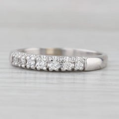 0.18ctw Diamante Alianza Oro Blanco 14k Tamaño 8.5 Apilable Aniversario
