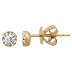 0.18ctw Round Diamond 14 Karat Yellow Gold Stud Earrings 