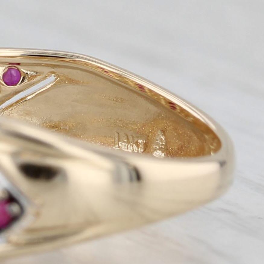 0.18ctw Anillo Diamante Rubí Oro Amarillo 14k Talla 7 en venta 1