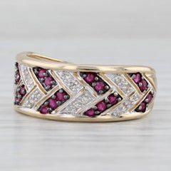 0.18ctw Ruby Diamond Ring 14k Yellow Gold Size 7