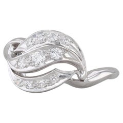 0.18ctw Scalloped Diamond Ring 14k White Gold Size 7.5