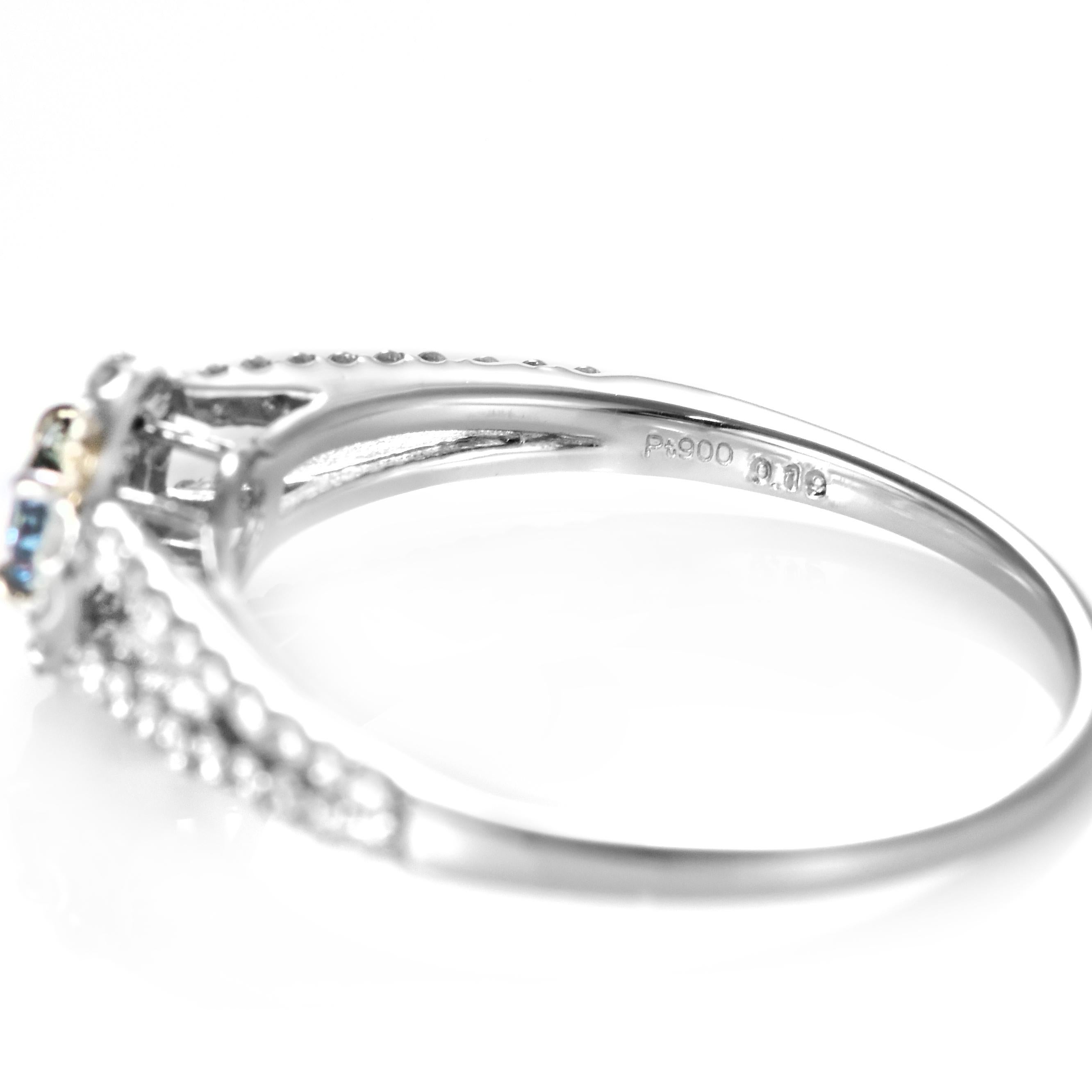 Anello con alessandrite brasiliana e diamante da 0,19 carati in platino in vendita 10