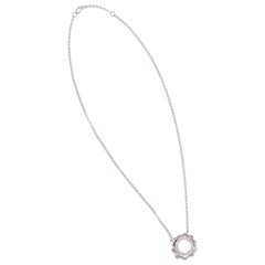 0.19 Carat Diamond 18 Karat White Gold Pendant Necklace