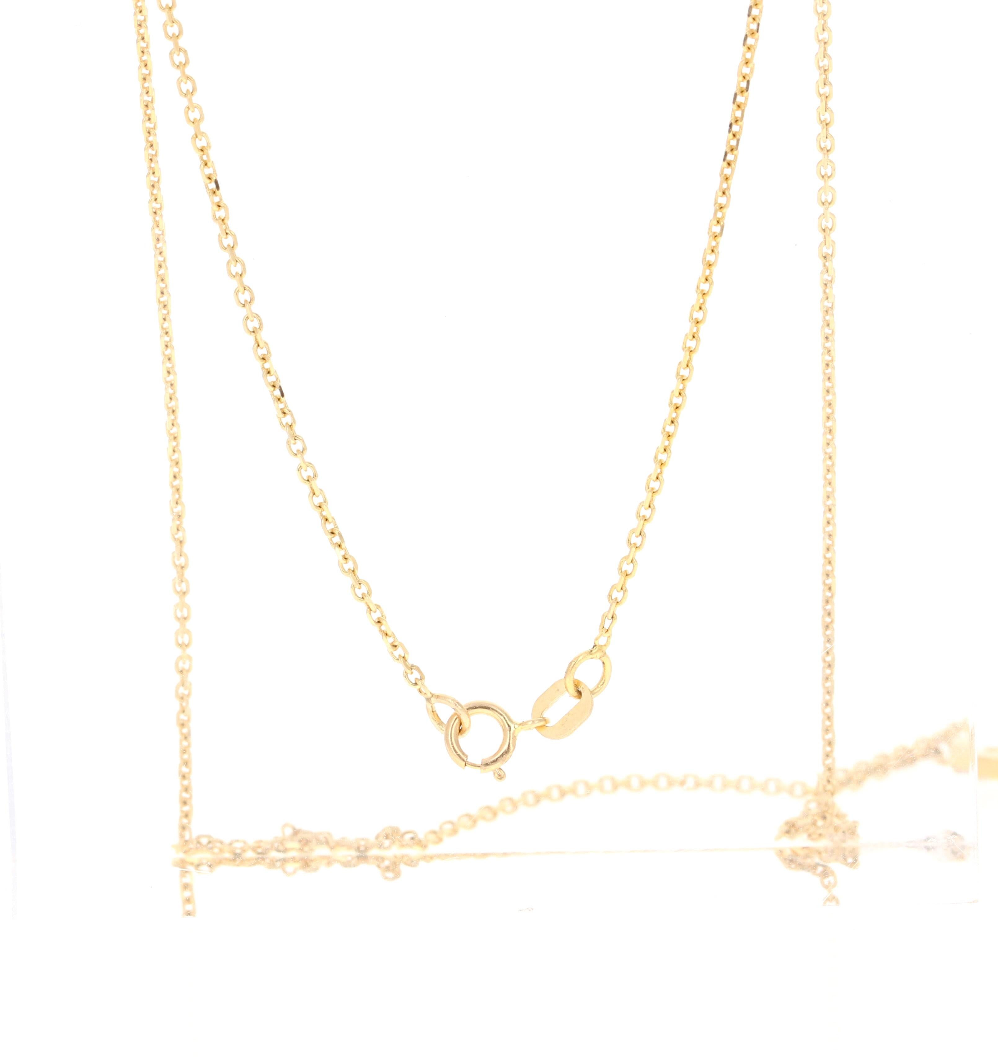 Contemporary 0.19 Carat Diamond Chain Necklace 14 Karat Yellow Gold For Sale