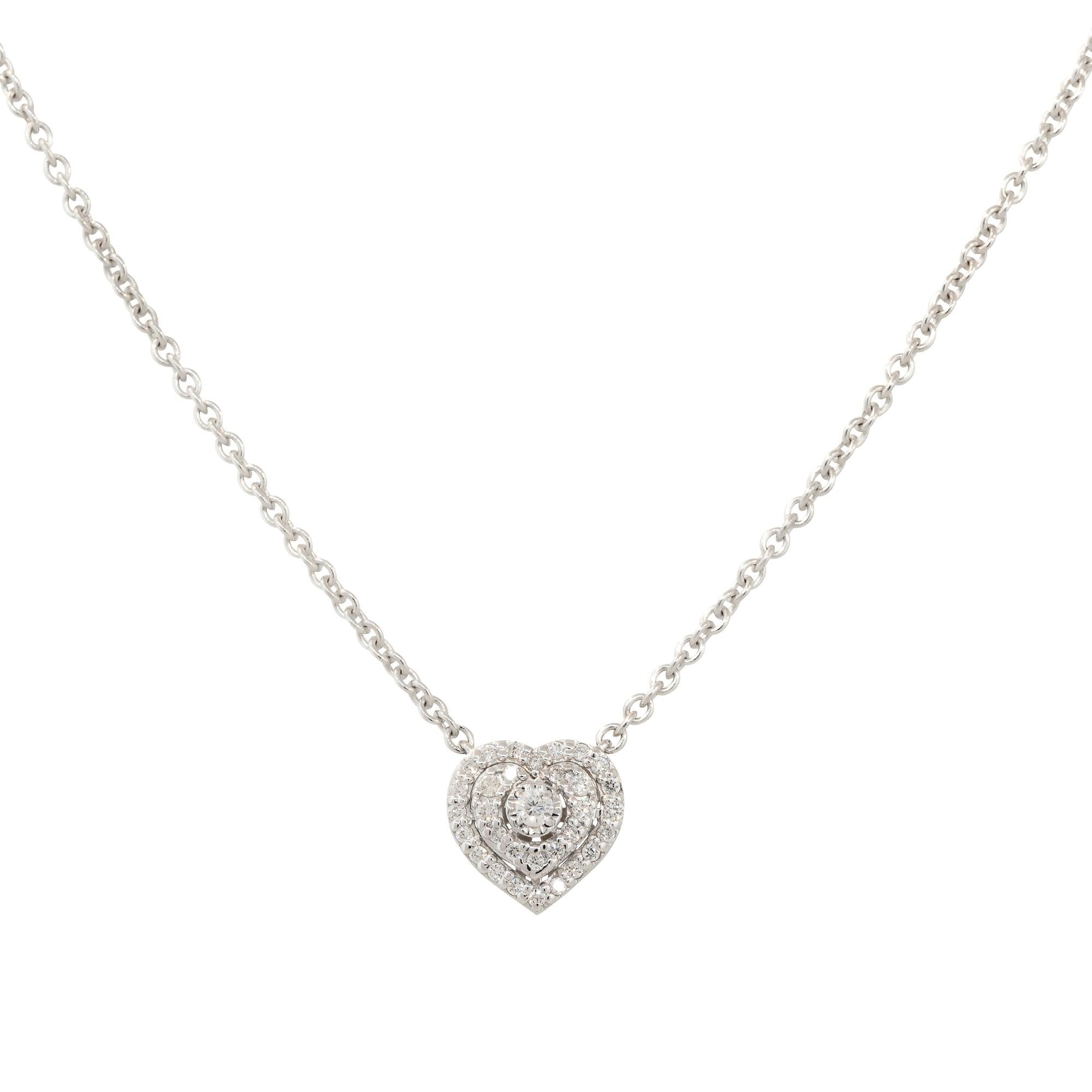 Donna 0.19 Carat Diamond Heart Necklace 14 Karat in Stock