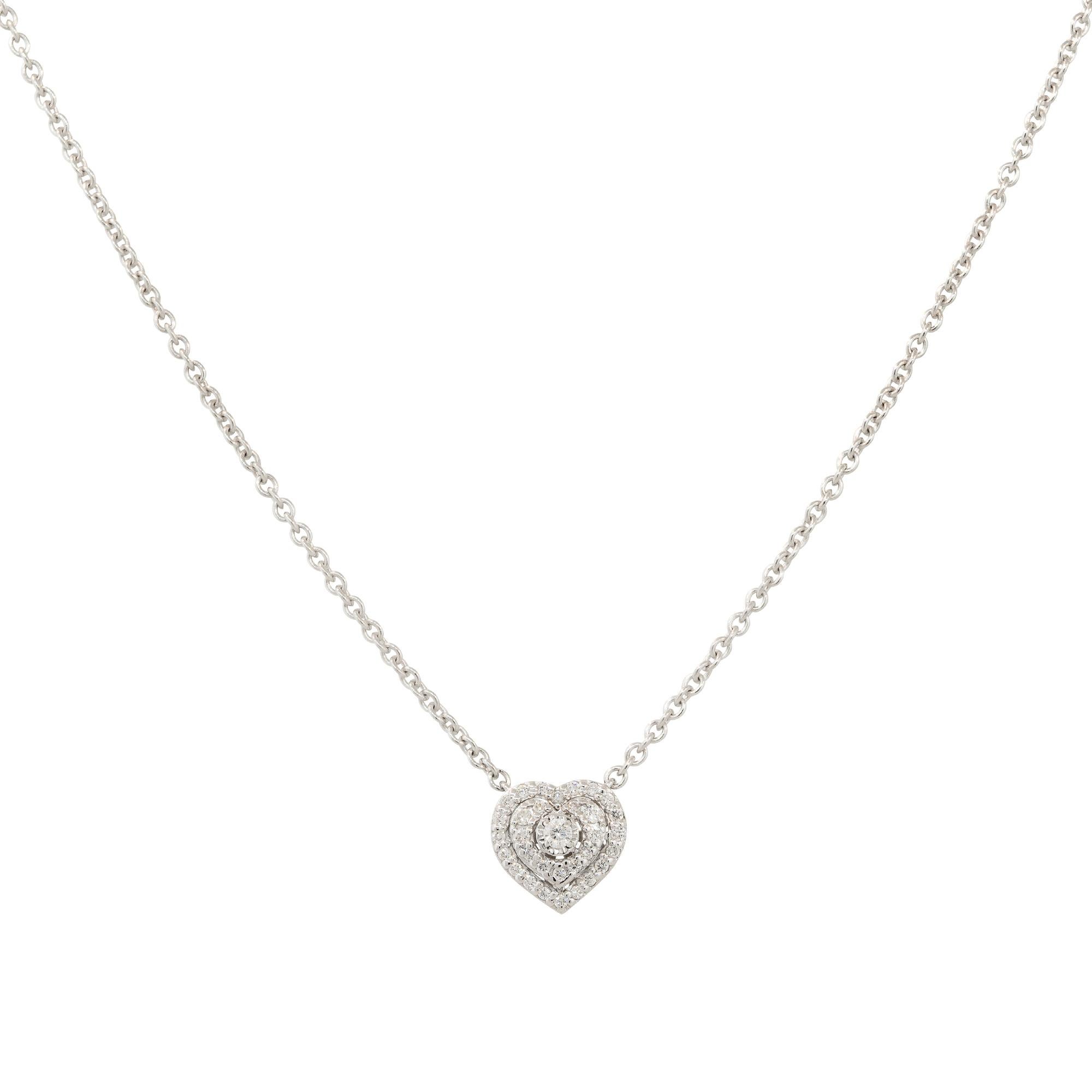 0.19 Carat Diamond Heart Necklace 14 Karat in Stock 1