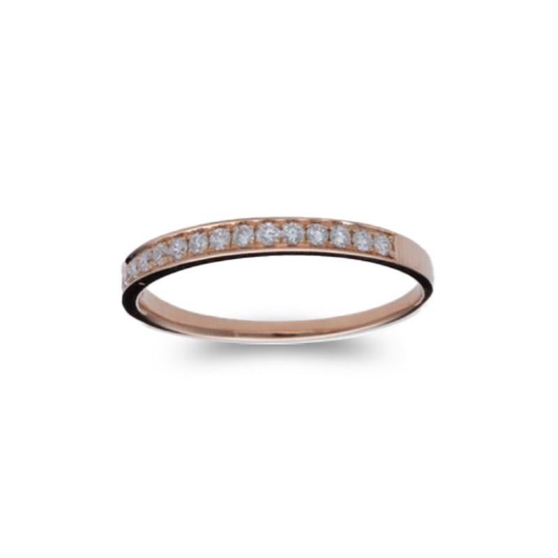 Modern 0.19 Carat Diamonds Wedding Band 1981 Classic Collection Ring in 14K Rose Gold For Sale