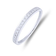 0.19 Carat Diamonds Wedding Band 1981 Classic Collection Ring in 14K White Gold
