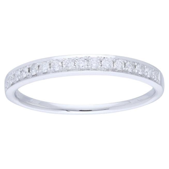 0.19 Carat Diamonds Wedding Band 1981 Classic Collection Ring in 14K White Gold For Sale
