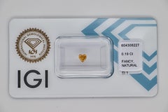 0.19 Carat Fancy Intense Orangy Yellow Heart Diamond