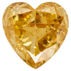 0.19 Carat Fancy Intense Orangy Yellow Heart Diamond