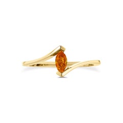 0.19 carat Fancy Vivid Yellowish Orange Diamond Marquise cut Gold 18K Ring