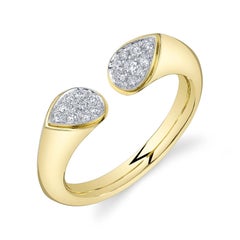 0.19 Round Brilliant Cut Diamond Open Statement Ring