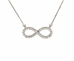 0.19ctw Diamond Sideways Infinity Pendant Necklace in 14K White Gold