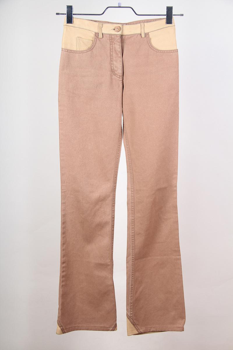 01A CHANEL 2001 Fall RTW jeans with leather For Sale 6