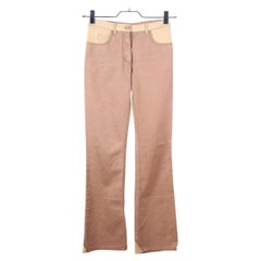 01A CHANEL 2001 Fall RTW jeans with leather