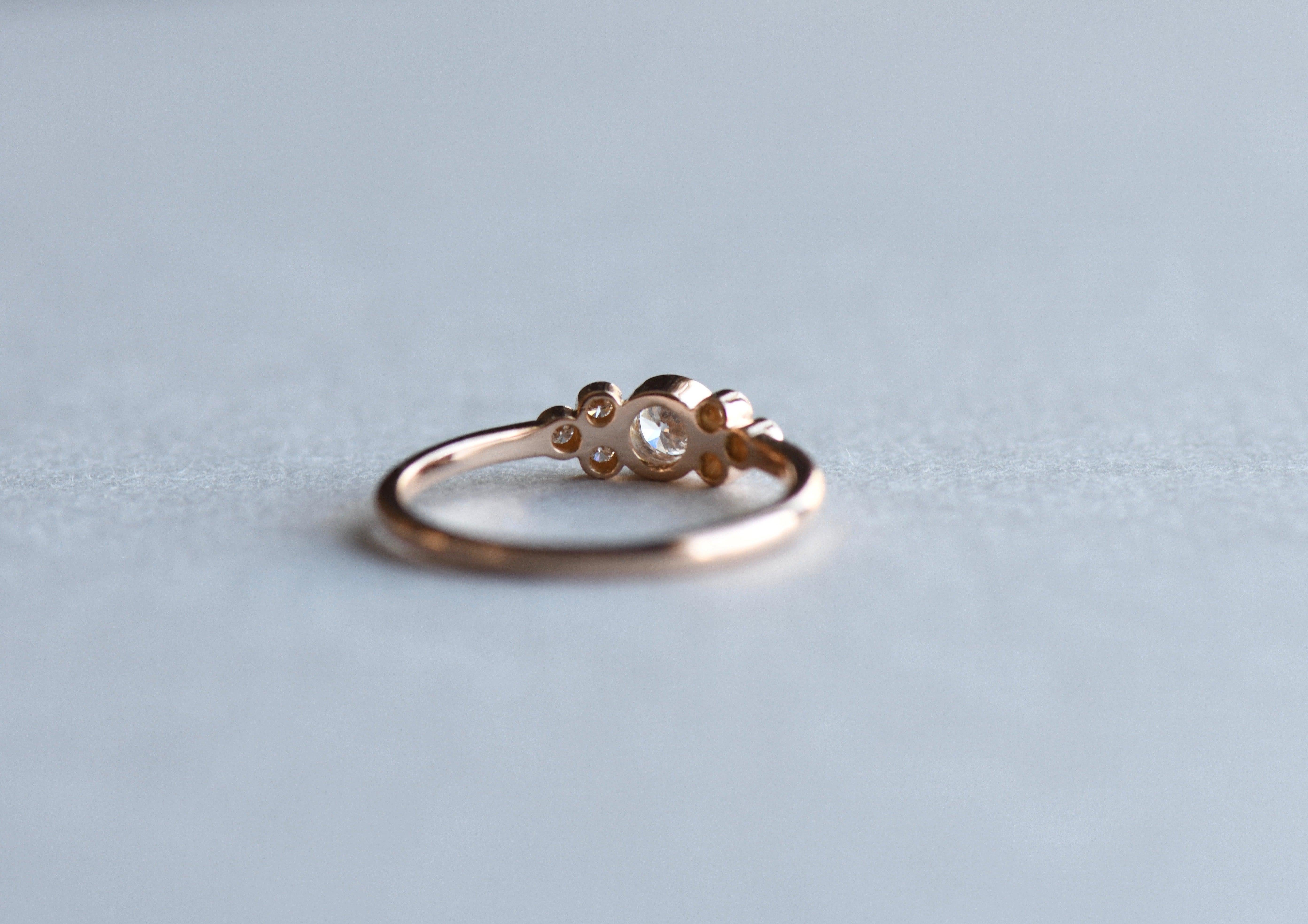 For Sale:  0.2 Carat Diamond Ring, 18 Karat Cluster Ring, Bezel Ring, Engagement Ring 7