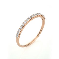 0.2 Carat Diamond Wedding Band 1981 Classic Collection Ring in 14K Rose Gold