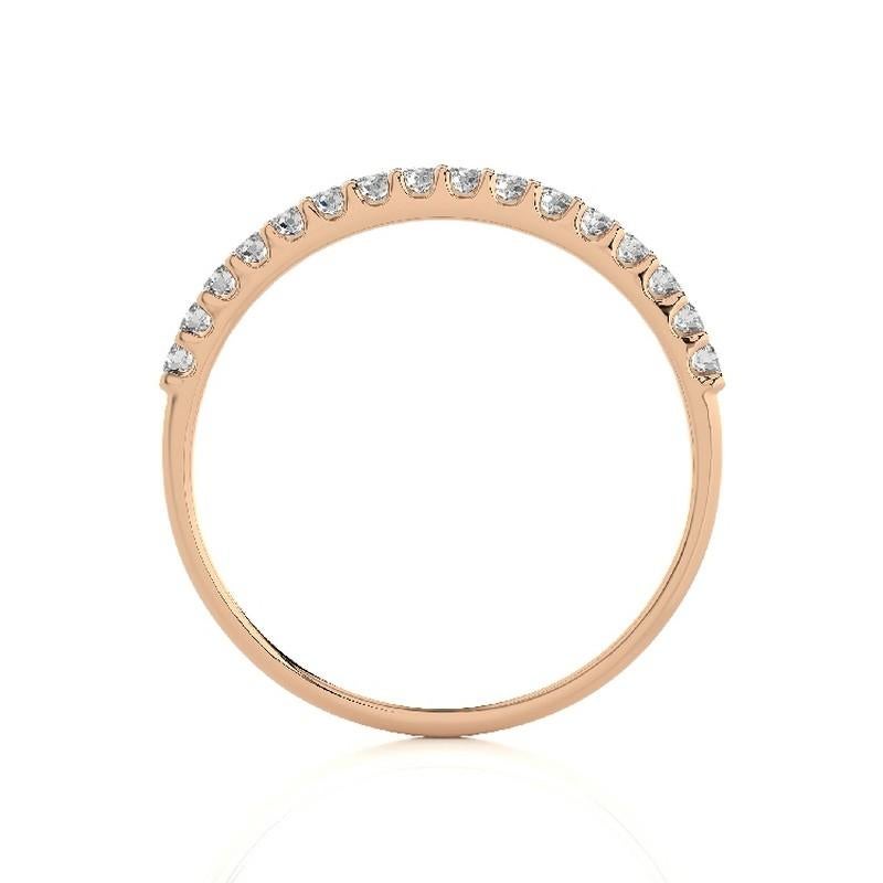 Modern 0.2 Carat Diamond Wedding Band 1981 Classic Collection Ring in 14K Rose Gold For Sale