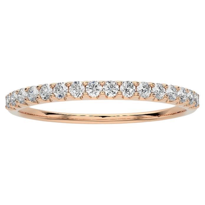 0.2 Carat Diamond Wedding Band 1981 Classic Collection Ring in 14K Rose Gold For Sale