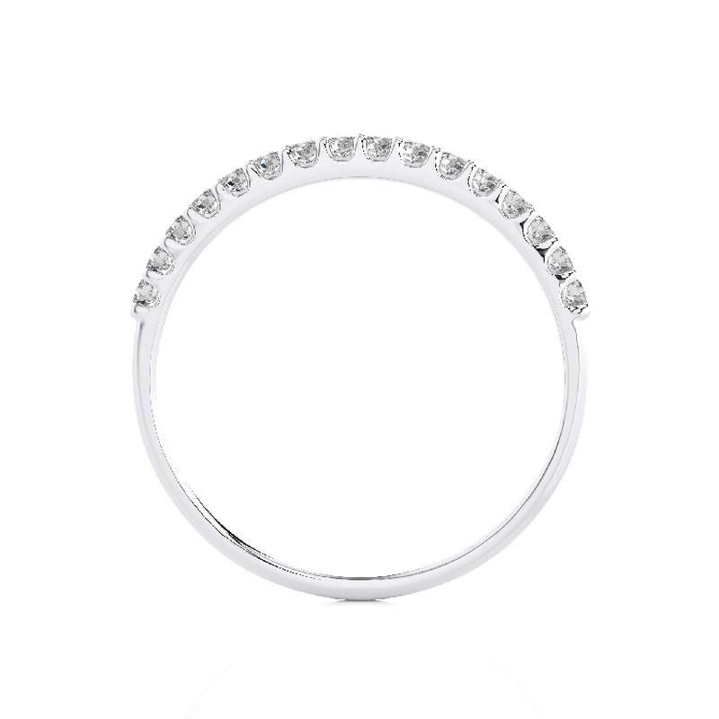 Modern 0.2 Carat Diamond Wedding Band 1981 Classic Collection Ring in 14K White Gold For Sale