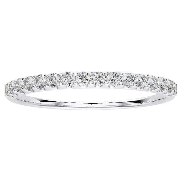 0.2 Carat Diamond Wedding Band 1981 Classic Collection Ring in 14K White Gold For Sale