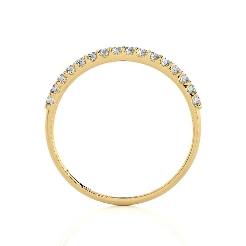 Modern 0.2 Carat Diamond Wedding Band 1981 Classic Collection Ring in 14K Yellow Gold For Sale