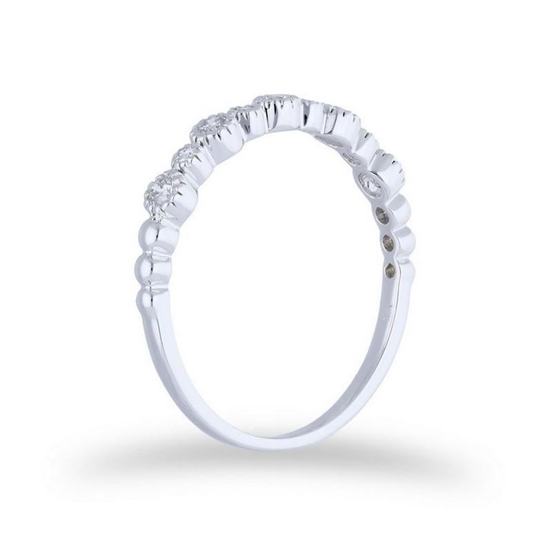Modern 0.2 Carat Diamonds In 14K White Gold Gazebo Fancy Ring For Sale
