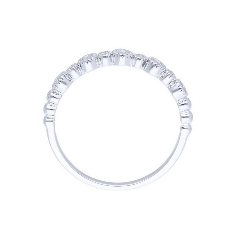 Round Cut 0.2 Carat Diamonds In 14K White Gold Gazebo Fancy Ring For Sale