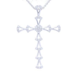 0.2 Carat Diamonds Cross Pendant in 14K White Gold