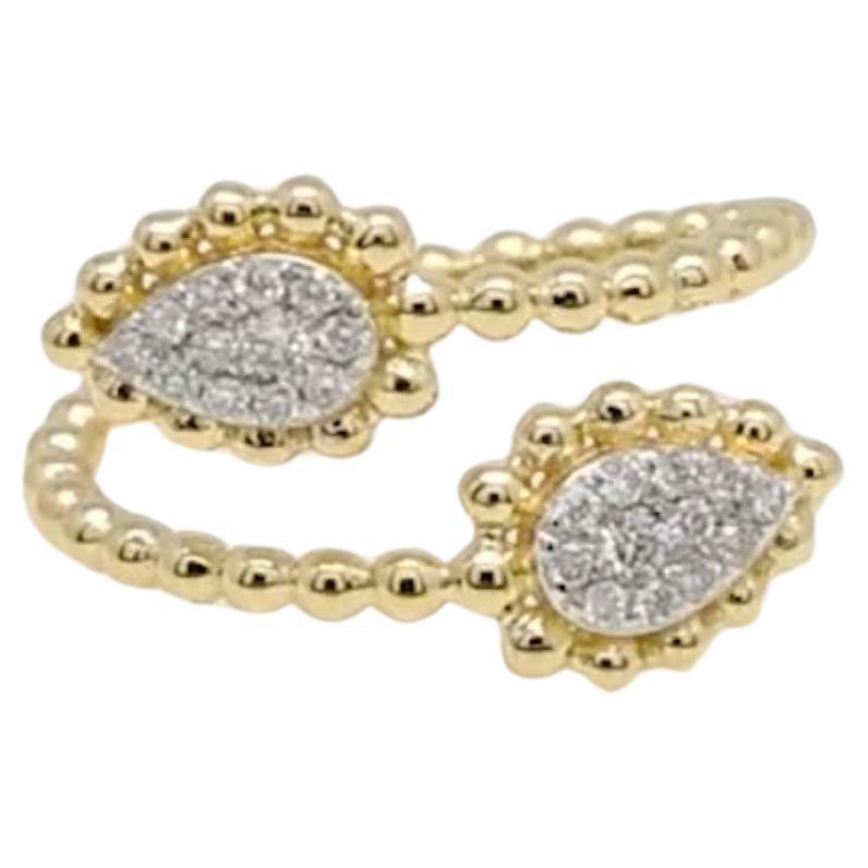 0.2 Carat SI Clarity HI Color Diamond 14 Karat Yellow Gold Bypass Open Ring