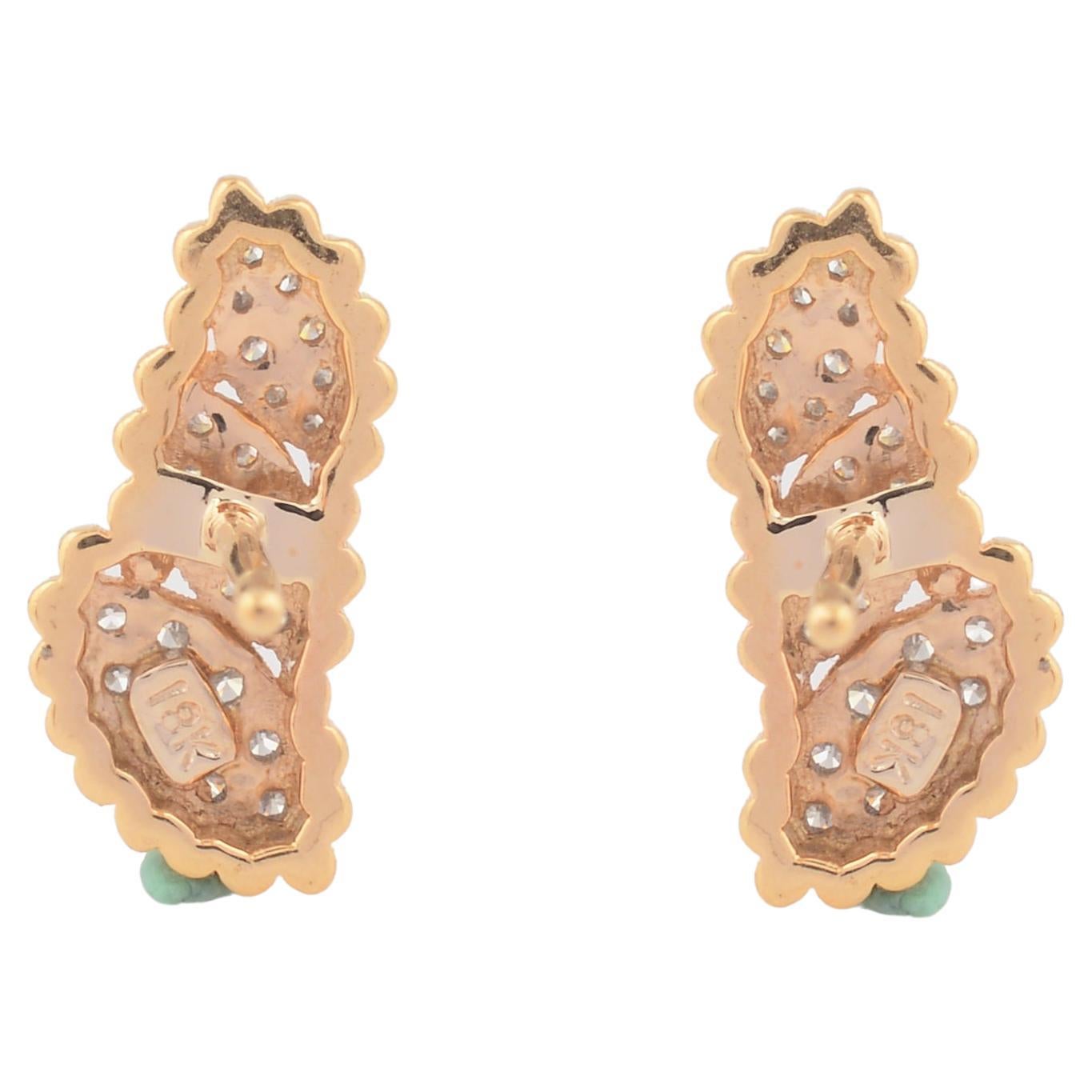 Moderne Clous d'oreilles en diamant de 0,2 carat, pureté SI, couleur HI, en or jaune 18 carats. en vente