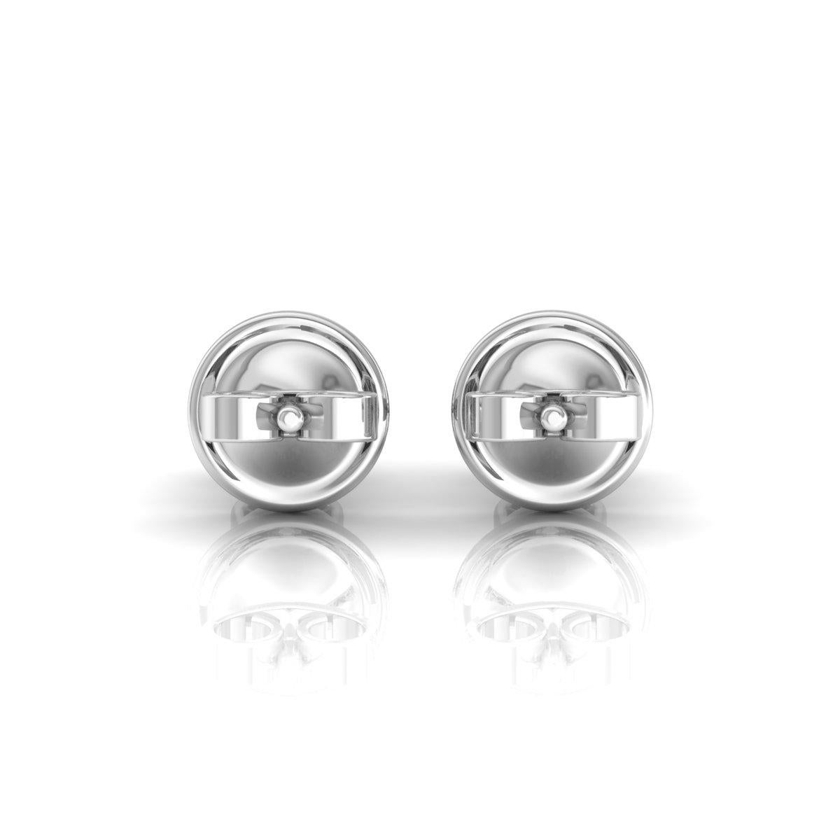 0.2 Carat SI Clarity HI Color Diamond Stud Earrings Solid 10k White Gold Jewelry For Sale 3