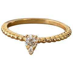 Diamante en forma de pera de 0,20 quilates aproximadamente, oro amarillo de 14 quilates, Ben Dannie