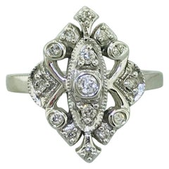 Estate Engagement Ring w Diamonds .20 Carat Total Diamond Weight Vintage Design