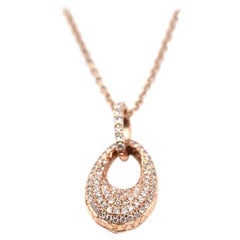 0.20 Carat Diamond 14 Karat Rose Gold Pave Necklace