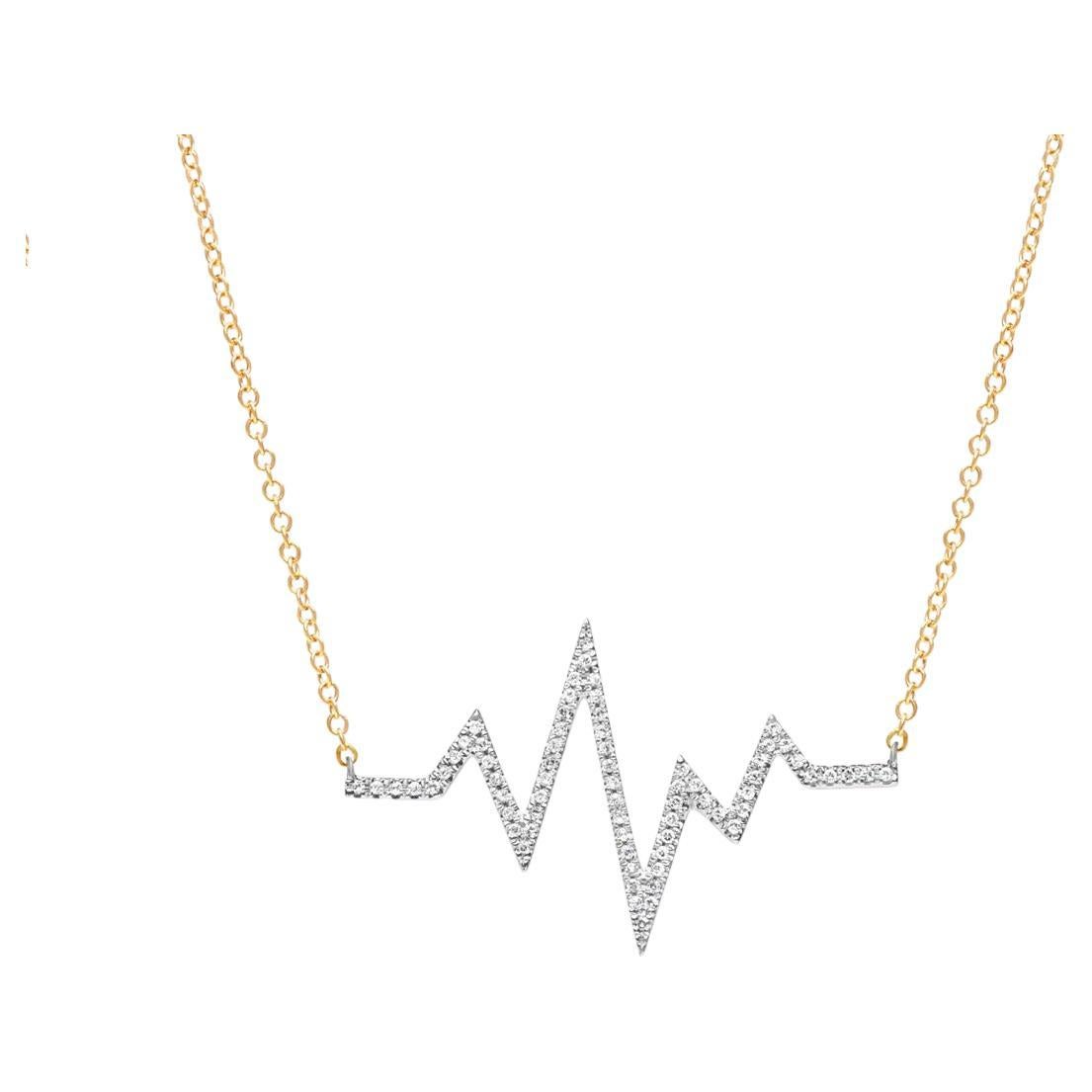 Collar Colgante Latido 0,20 Quilates Diamante Dos Tonos