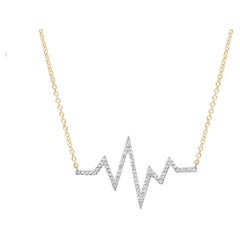 Collar Colgante Latido 0,20 Quilates Diamante Dos Tonos