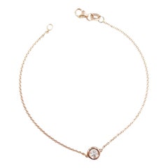 0.20 Carat Diamond Solitaire Bracelet in 14 Karat Rose Solid Gold